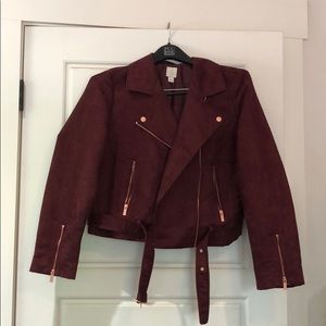 BNWOT Lauren Conrad Runway Faux Suede Moto Jacket